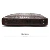Luxurious leather handbag - with shoulder strap - crocodile skin pattern - genuine leatherBags