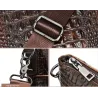 Luxurious leather handbag - with shoulder strap - crocodile skin pattern - genuine leatherBags