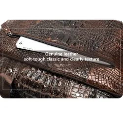 Luxurious leather handbag - with shoulder strap - crocodile skin pattern - genuine leatherBags