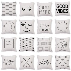 Decorative cushion cover - black and white geometry - 45cm * 45cmCushion covers