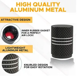 Aluminiumsdekkventiler - striper design - 4 stk