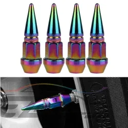 Universal tire valves - aluminum caps - long spike - 4 piecesWheel parts