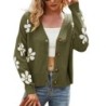 Klassisk cardigan - langermet genser - med knapper - blomstermønster