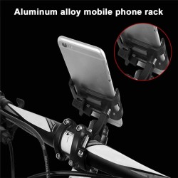 Universell telefonholder - for sykkel-/motorsykkelstyre - antiskli - klips - roterbar - aluminiumslegering