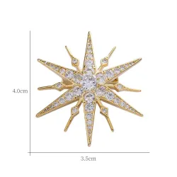 Luxurious star shaped brooch - cubic zirconiaBrooches
