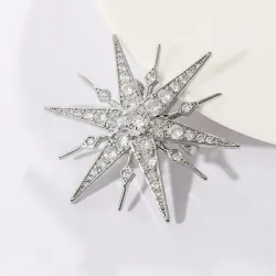 Luxurious star shaped brooch - cubic zirconiaBrooches