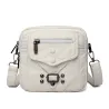 Small shoulder / waist bag - leather - rivets - zippersBags