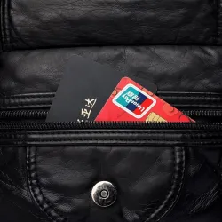 Small shoulder / waist bag - leather - rivets - zippersBags