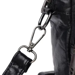 Small shoulder / waist bag - leather - rivets - zippersBags