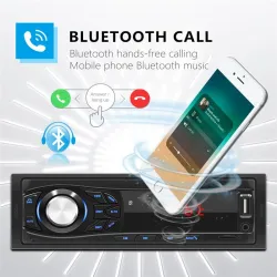 Bluetooth bilradio - din 1 - MP3 - AUX - USB - FM - 12V
