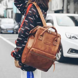 Vintage leather backpack - large capacityBackpacks