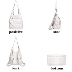 Multifunctional leather bag - backpack - large capacityBackpacks