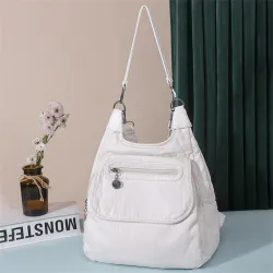 Multifunctional leather bag - backpack - large capacityBackpacks