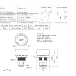 Car ignition start button with LED - ENGINE STARTSwitches