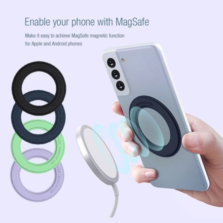 Magnetisk ring - silikontelefonholder - klistremerke - universal