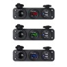 Billader - stikkontakt med dobbel USB - sigarettenner / Spenningsmåler - digitalt LED-display