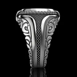 Vintage sølvring - signetring - punkstil - metallturbin - sterling sølv 925