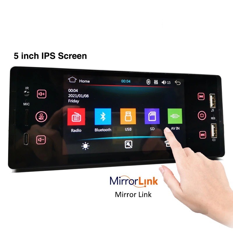 Car radio - camera - remote control - M150 - 1 Din - 5 inch - Bluetooth - Android - Mirror Link - USBDin 1