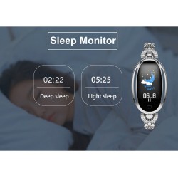 H8 Smart Watch - uthult stropp med diamanter - pulsmåler - treningsmåler - vanntett - Android - Bluetooth