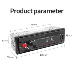 Digital bilradio - 1 DIN - stemmeassistent - Bluetooth - AUX - FM