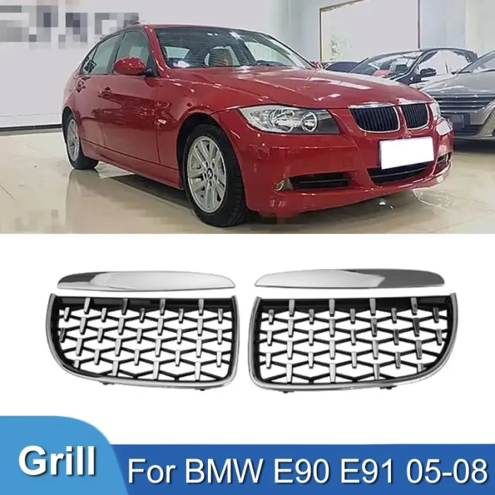 Nyregrill foran - diamantstil - for BMW E90 E91 3-serie 05-08