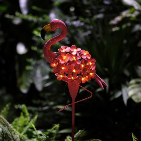 Garden solar light - metal lamp - waterproof - pink flamingoSolar lighting