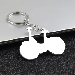 Yellow bicycle - metal keychainKeyrings