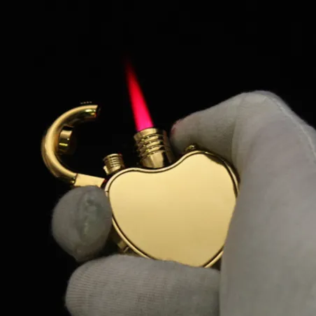 Jet butan lighter - rød flamme - vindtett - 1300 C - hjerteform