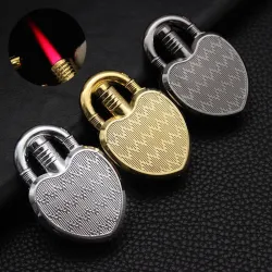 Jet butane lighter - red flame - windproof - 1300 C - heart shapeLighters