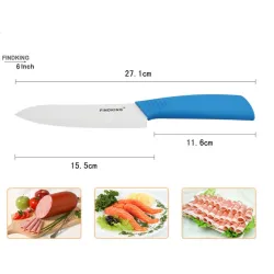 Keramisk knivsett - 3" 4" 5" 6" tommer med skreller / deksler