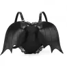 Leather black backpack - punk style - with bat wingsBackpacks