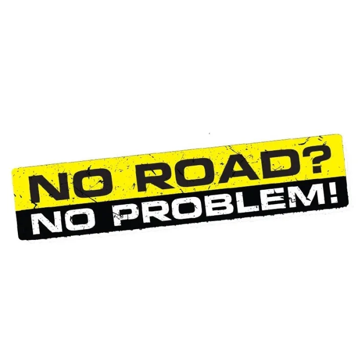 NO ROAD NO PROBLEM - vinyl bil klistremerke - 5 * 3 cm