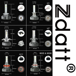 Zdatt LED lights - H1 H4 H7 H8 H9 H11 HB3 9005 9006 - car light bulbs - 12000LM 100W 6000K 12VH1
