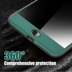 Luxury 360 full cover - with tempered glass screen protector - for iPhone - goldProtection