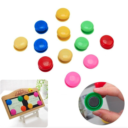 Round magnetic buttons - fridge magnets - 10 piecesFridge magnets