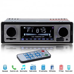 Bluetooth bilradio - din 1 - 12V FM MP3 USB SD AUX stereolyd