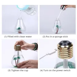 Pæreformet luftfukter - ultralyd diffuser - LED - 400ml
