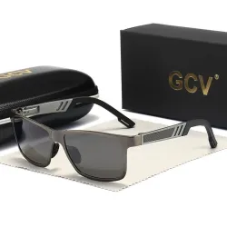 Rectangle polarized sunglasses - aluminum frame - with a case - UV400Sunglasses