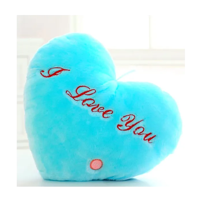 Hjerteformet pute z - I LOVE YOU - LED-lys