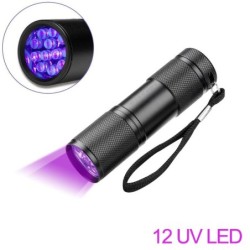 UV-lommelykt - 21 LED / 12 LED - 395-400nm - kontroll for falske penger