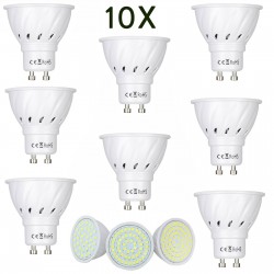 GU10 LED spotlight pærer - 110V 220V 24V - 4W - 6W - 8W - 10 stk.