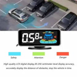 Bilparkeringssensor - radar - revers autoparkering - LCD-skjerm - LED