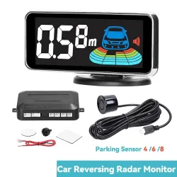 Bilparkeringssensor - radar - revers autoparkering - LCD-skjerm - LED