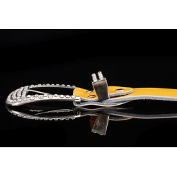 Fashionable leather belt - with holes / rhinestones - metal buckleBelts
