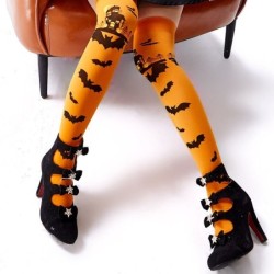 Halloween knesokker - gresskar - flaggermus
