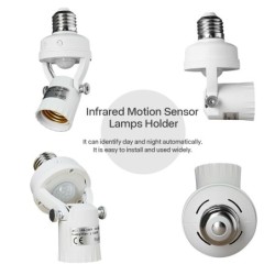E27 / E26 base - bulb holder - with PIR motion sensor - light control - rotatableLighting fittings