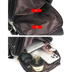 Multifunction leather backpack - shoulder bag - large capacityBackpacks