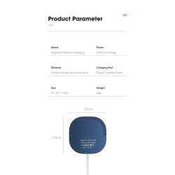Magnetic wireless charger - fast charging - with bracket - USB C - for IPhone 12 Pro / SamsungChargers