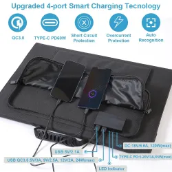 Solar panel - solar charger - dual output - foldable - 60W - kitSolar panels