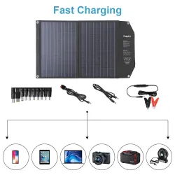 Solar panel - solar charger - dual output - foldable - 60W - kitSolar panels